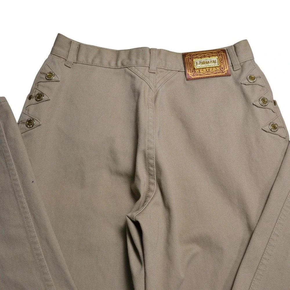 Vintage Lawman Western Slim Fit Size 13 Beige Women's Juniors Pants Jeans Button